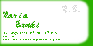 maria banki business card